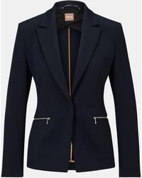 BOSS - Jeneta Hook Fastening Long Sleeve Slim Fit Blazer - Lyst