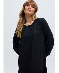 Raffya - Olivia Button Down Embroidered Midi Dress - Lyst