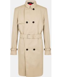 HUGO - Double-Breasted Weather-Resistant Tailored Fit Trench Coat - Lyst