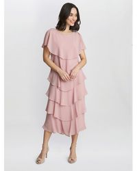 Gina Bacconi - Tessa Midi Tiered Cocktail Dress - Lyst
