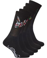 Ed Hardy - 5 Pack Crew Socks - Lyst