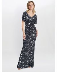 Gina Bacconi - Lacy Jersey Maxi Dress - Lyst