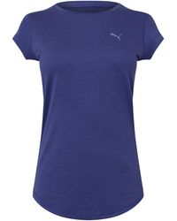 PUMA - Cloudspun Heather Short Sleeve Performance Gym Top - Lyst