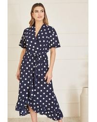 Mela London - Spot Print Wrap Midi Dress - Lyst