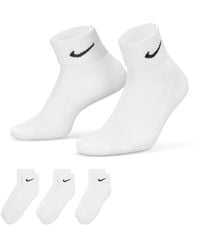 Nike - Three Pack Quarter Socks - Lyst