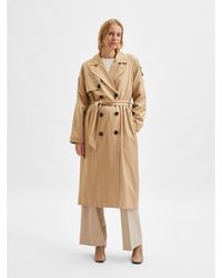 SELECTED - Bern Water Resistant Cotton Long Sleeve Trench Coat - Lyst