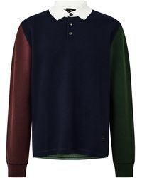 Paul Smith - Fine-Knit Long-Sleeve Merino Polo Shirt - Lyst