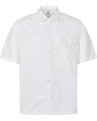 C.P. Company - Short Sleeve Embroidered Logo Shirt - Lyst