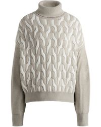 BOSS - Ferdolia Knitted Crew Neck Jumper - Lyst