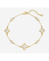 Jon Richard - Mother Of Pearl Crystal Clover Bracelet - Lyst