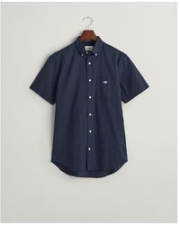 GANT - Reg Cotton Linen Ss Shirt Evening B - Lyst