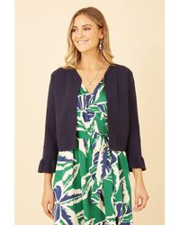 Yumi' - Cropped Cardigan With Bell Sleeves - Lyst