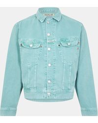 Replay - Structured Denim Button-Through Jacket - Lyst