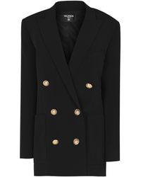 Balmain - 6 Buttoned Boyfriend Double Breasted Viscose Long Sleeve Blazer - Lyst