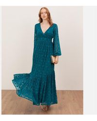 Lovedrobe - Floral Burnout Tie-Back Maxi Dress With Asymmetric Split Hem - Lyst