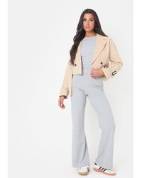 I Saw It First - Jersey Rib Wide Leg Trousers - Lyst