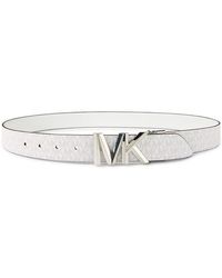 MICHAEL Michael Kors - Michael Kors Reversible Mk Logo And Leather Waist Belt - Lyst