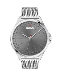 HUGO - #smash Stainless Steel Mesh Bracelet Watch 43mm - Lyst