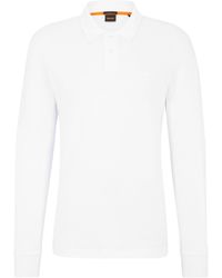 BOSS - Passerby Premium Cotton Long Sleeve Polo Shirt With Logo Detail - Lyst