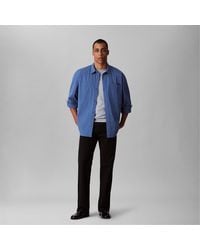 Calvin Klein - Relaxed Chambray Cotton Long Sleeve Oversized Fit Overshirt - Lyst