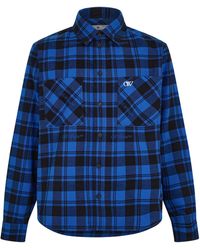 Off-White c/o Virgil Abloh - Arrow Plaid Cotton Long Sleeve Embroidered Shirt - Lyst