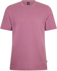 BOSS - Tiburt Bubble Structure Cotton Short Sleeve T-Shirt - Lyst