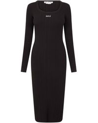 Off-White c/o Virgil Abloh - Off Ribbed Scoop Neck Maxi Bodycon Dress - Lyst