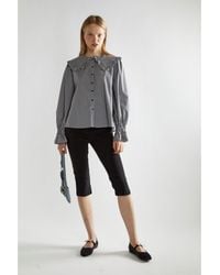 Glamorous - Gingham Statement-Collar Blouse - Lyst