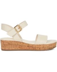 Dune - Lazered Leather Flatform Sandals - Lyst
