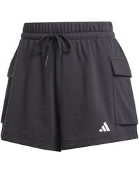 adidas - Essentials Small Logo French Terry Cargo Shorts - Lyst