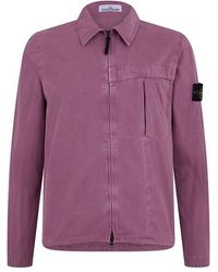 Stone Island - Washed Cotton-canvas Overshirt - Lyst