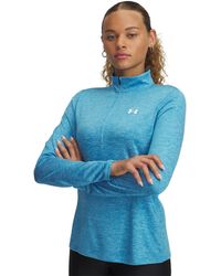 Under Armour - S Tech Half Zip Top Ether Blue 16 - Lyst