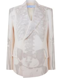 Off-White c/o Virgil Abloh - Body Scan Relax Skeleton Graphic Long Sleeve Double-Breasted Denim Jacket - Lyst