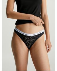 Calvin Klein - Lace Brazilian Thong - Lyst