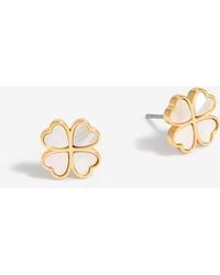 Jon Richard - Plated And Mother Of Pearl Heart Clover Stud - Lyst