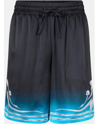 CASABLANCA - Blades Silk Relaxed Fit Woven Tracksuit Shorts - Lyst