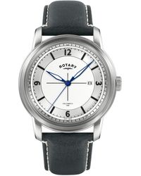 Rotary - Heritage Field Ss Leather Watch - Lyst