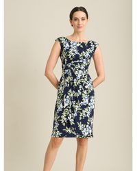 Gina Bacconi - Poppie Sleeveless Faux Wrap Floral Dress - Lyst