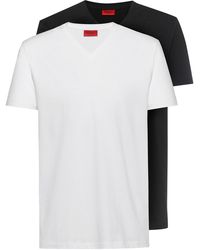 HUGO - Short Sleeve V Neck T Shirt - Lyst