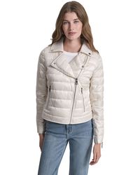 DKNY - Jeans Moto Style Light Weight Puffer Jacket - Lyst