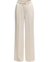 BOSS - Taualy-W Relaxed Fit Wide Leg Trousers - Lyst