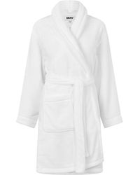 DKNY - Plush Relaxed Fit Dressing Gown - Lyst