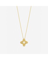 Jon Richard - Plated Textured Crystal Clover Pendant - Lyst