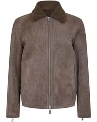 Off-White c/o Virgil Abloh - Blouson Sheepskin Long Sleeve Shearling Jacket - Lyst