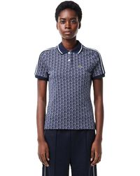 Lacoste - Monogram Jacquard Short-Sleeve Polo Shirt - Lyst