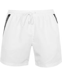 Calvin Klein Calvin Diagonal Tape Swim Shorts - White