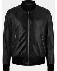 Tom Ford - Nappa Leather Long Sleeve Bomber Jacket - Lyst