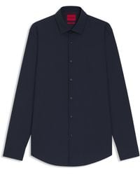 HUGO - Long-Sleeve Plain Shirt - Lyst