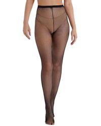 Playful Promises - Bettie Page Fishnet Seamed Tights - Lyst