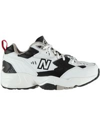 new balance 608 white and pink chunky trainers